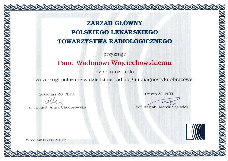 Dyplom uznania PLTR